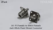 TUOLNK SMA Female to UHF Female Jack Panel Chassis Mount RF Coax Adapter SO239 PL259 UHF to SMA 4-Hole Flange Panel Mount Adapter for Jumper Cable SMA to UHF RF Coaxial Connector 2 Pack