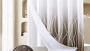 Shower Curtain 84 inches Long Brown Shower Curtain and Liner Ombre Shower Curtains for Bathroom Double Brown and White Shower Curtain with Hooks Hotel Style Heavy Duty Fabric Tan 72x84