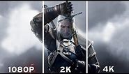 The Witcher 3: Wild Hunt - 1080p vs 2K vs 4K Graphics Comparison 4K