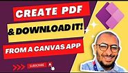 Generate, Open, and Download a PDF from Microsoft Canvas PowerApps