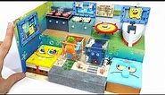 DIY Miniature Spongebob VS Sqidward Board House # -Build Amazing Spongebob VS Sqidward ｜스폰지밥 VS 징징이