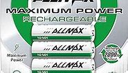 Allmax AA Maximum Power Rechargeable NiMH Double A Batteries (4 Count) – Ultra Long-Lasting, Recharge up to 2,000 Times, Pre-Charged, Maximum Performance – 1.2V