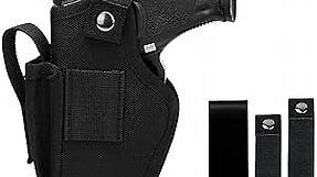 9mm Holsters Pistols for Men/Women, Universal Waistband Concealed Gun Holster with Mag Pouch for Pistols Right/Left Hand, Inside and Outside The Waistband Bundle, Compact Subcompact Handguns