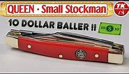 Queen Small Stockman Red Delrin Pocket Knife QN26R
