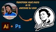 How to Create a DJ Logo | Face Logo | Adobe Illustrator + Adobe Photoshop | 2024 (Tutorial 05)