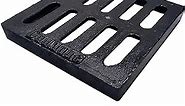 Cast Iron Drain Grate, 9x9 Outdoor Drain Cover, B125 Class Channel Grate, Durable Heavy Duty Sewer Grate, Black Square Drainage Grate for Concrete Floor (True Size 8.9”x8.9”)