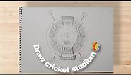 How to draw cricket stadium step by step || Cricket stadium drawing || cricket world cup