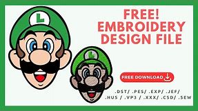 Free Computer Embroidery Design Sharing and Tutorial -Super Mario 【Luigi】
