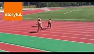 Sumo Wrestlers Sprint Down Race Track