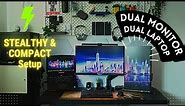 Dual Monitor Dual Laptop Desk Setup for Multitasking