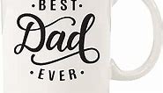 Best Dad Ever Coffee Mug - Birthday Gifts for Dad, Men, Husband - Best Dad Gifts from Daughter, Son, Wife, Kids - Cool Bday Present Ideas for a New Father, Guys, Him - Novelty Dad Mug, Fun Unique Cup