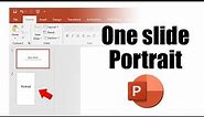 How to make one slide portrait in PowerPoint