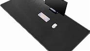 CENNBIE Leather Desk Mat, 63" x 31.4" Extra Large Desk Pad Blotter Protector, Extended Non-Slip Mouse Pad, Waterproof PU Leather Desk Mat on top of desks Large for Office and Home (Black)