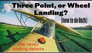 Landing a Taildragger, Wheel Landing Vs Three Point Landing. Which is best and Why.