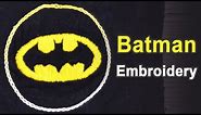 Batman Logo Embroidery | Satin Stitch Embroidery for Beginners | Logo Design Embroidery
