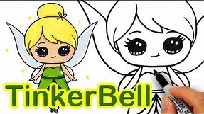 How to Draw Disney Tinker Bell Fairy step by step Cute