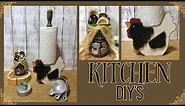 Cute Kitchen Wood and Glass Decor / DIY Paper Towel Holder