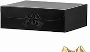 Extra Large Black Gift Box 19x16x6 Inches, Huge Gift Box with Ribbon, Large Gift Box with Lid Magnetic Closure, Groomsman Proposal Box, Gift Boxes for Wedding Dress (Glossy Black)
