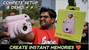 Fujifilm Instax Mini 12 Instant Camera Unboxing & Complete Setup 📸📷 Create Memories Instantly ❤️❤️
