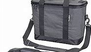 CleverMade Tahoe Collapsible Cooler Bag, 30 Can - Structured, Leakproof Coolers for Travel with Shoulder Strap & Bottle Opener - Soft-Sided, Insulated Camping Cooler: Grey/Charcoal