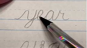 How to write "year" in cursive