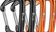 Carabiner Clips, 4 Pack, 12KN (2697 lbs) Heavy Duty Caribeaners for Camping, Hiking, Outdoor and Gym etc, Small Carabiners for Dog Leash and Harness, Black and Orange