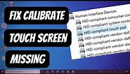Fix Calibrate Touch Screen Missing in Windows 11/10
