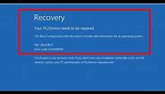 Fix Your PC/Device needs to be repaired-Boot Error Code 0x0000098