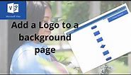 How to add a logo background page to a Visio diagram