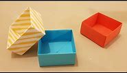 How to make no glue Paper Box | Origami Square box folding crafts, tutorial_easy steps