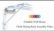 Livzing Foldable Wall Mount Cloth Drying Stand-Wall Stand for Cloth Dress Drying
