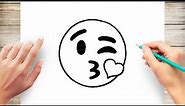 How To Draw Kissing Emoji Step by Step