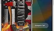 Personalized Firefighter Phone Case Custom Name Fire Fireman American Flag Clear Waterproof Cover Compatible with iPhone 14 13 12 11 Plus Mini Pro Max Galaxy S21 S22 Ultra Gifts for Men Husband Dad