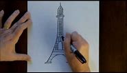 Drawing Lesson How to Draw the Eiffel Tower Easy Simple Drawing Tutorial Paris France