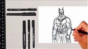how to draw batman full body | batman the dark knight | drawing for beginners