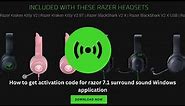 How to get activation code for Razer 7.1 Surround Sound Application