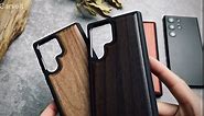 Carveit Wood Case for Galaxy S24 Ultra Case 2024 [Natural Wood & Black Soft TPU] Shockproof Protective Cover Unique Wooden Case Compatible with Samsung S24 Ultra (Natural Wood-Walnut)
