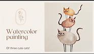 How to Paint Cute Cats | Beginner Watercolor