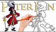 How to draw Captain James Hook, Peter Pan's sworn enemy - Peter Pan