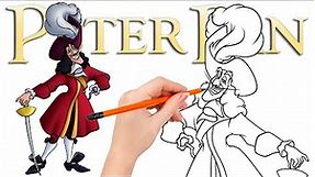 How to draw Captain James Hook, Peter Pan's sworn enemy - Peter Pan