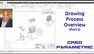 Creo Parametric - Drawing Process Overview - Part 1 - How to Create Drawing Views