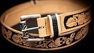Tooled leather belt | How to make a custom leather belt | FREE Artwork | by Dark Label Leather