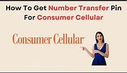 How To Get Number Transfer Pin For Consumer Cellular