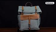 Waxed Canvas Leather Roll Top Backpack 16L