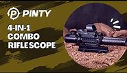 Pinty 4-in-1 Rifle Scope Combo, 3-9x32 Rangefinder Scope, Green Laser, 14 Slots Riser