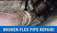 VW Passat broken flex pipe. Loud exhaust. Volkswagen Jetta noisy exhaust repair cheap!!