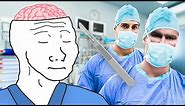 Wojak buys Bitcoin and goes brain surgery