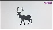 How to draw a deer silhouette