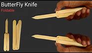 EASIEST way to make popsicle stick butterfly knife - DIY | Butterfly Knife Making with Ice Sticks