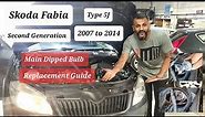 how to change main dipped bulb on Skoda Fabia Mark 2 | Type 5J #headlight